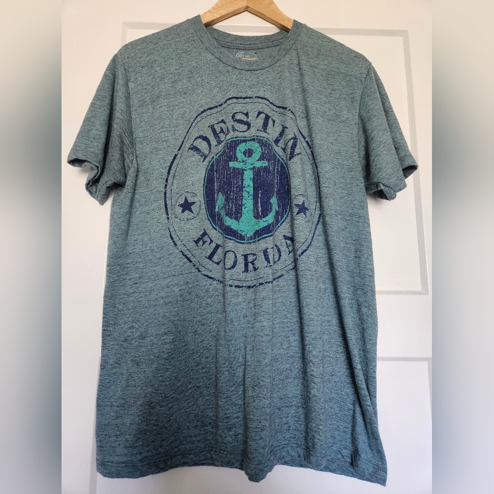 Seriously Soft Triblend Destin Florida Heathered Teal Large Tshirt